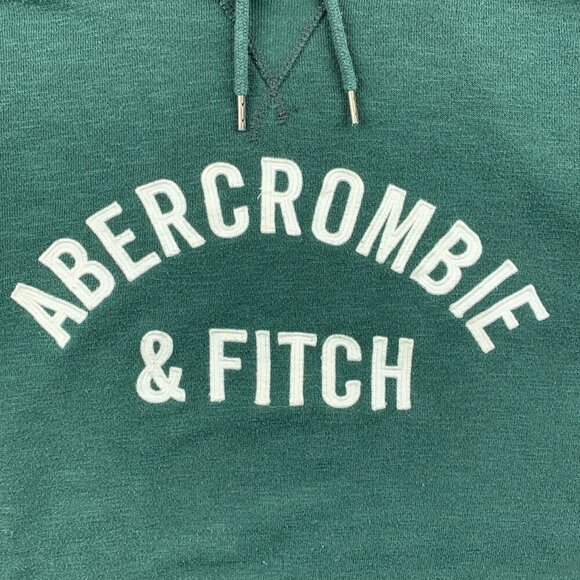 Vintage Abercrombie & Fitch Mens Sweater Medium Green Hoodie Long Sleeve Y2K - Picture 2 of 8